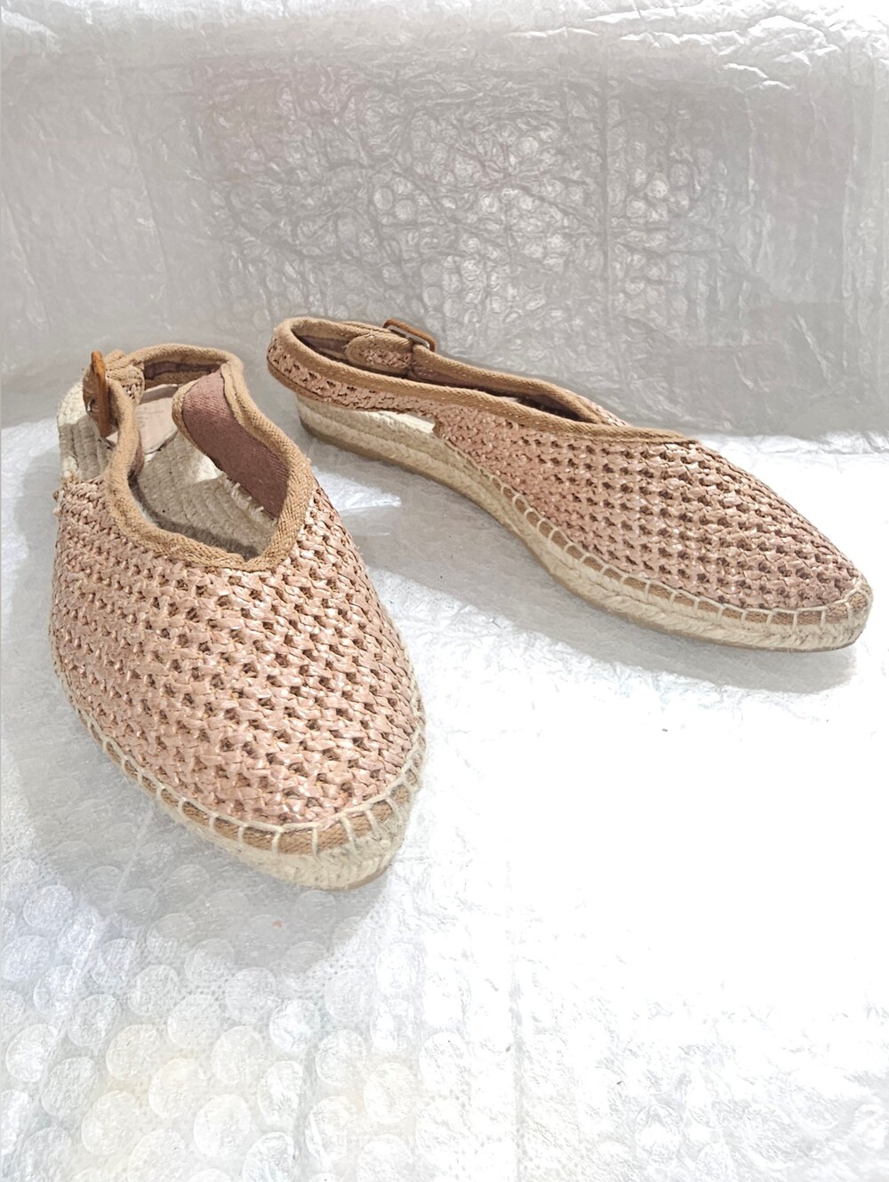 Boden Woven Slingback Espadrille Flat Sandals Size 40 Usa 9 Blush Pink Coastal - Picture 4 of 10